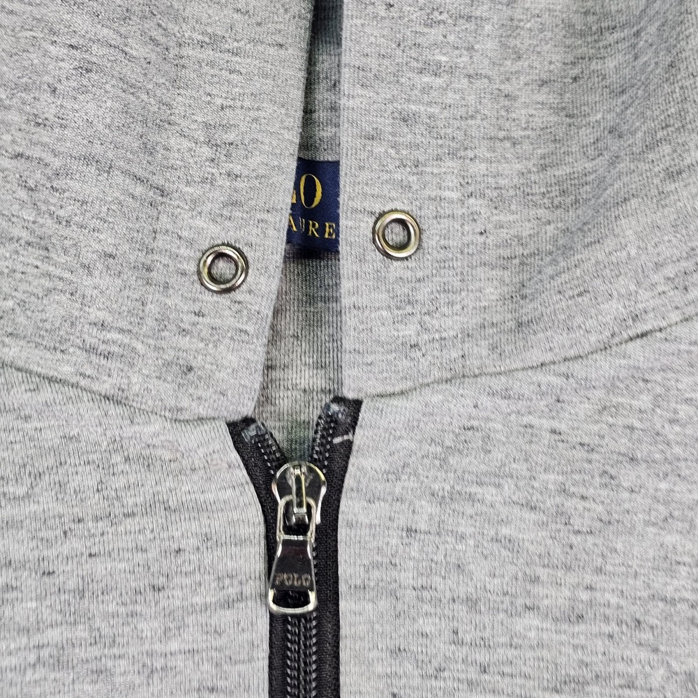Polo Ralph Lauren Hoodie Mens 4XB Gray Full Zip Sweatshirt Embroidered Pony‎ - Picture 7 of 13